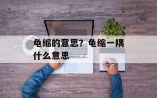 龟缩的意思？龟缩一隅什么意思