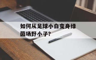 如何从足球小白变身绿茵场野小子？
