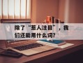 除了“惹人注目”，我们还能用什么词？