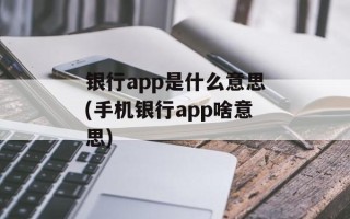 银行app是什么意思(手机银行app啥意思)