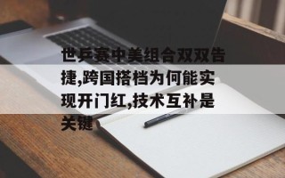 世乒赛中美组合双双告捷,跨国搭档为何能实现开门红,技术互补是关键