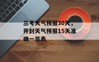 兰考天气预报30天，开封天气预报15天准确一览表