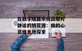 在数字喧嚣中找回那片静谧的桃花源：我的心灵栖息地探索