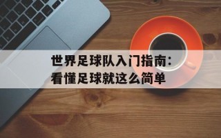 世界足球队入门指南：看懂足球就这么简单