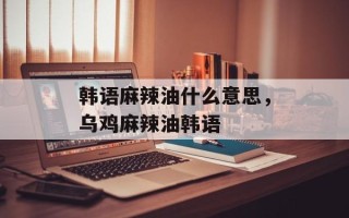 韩语麻辣油什么意思，乌鸡麻辣油韩语