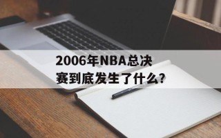 2006年NBA总决赛到底发生了什么？