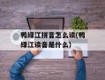 鸭绿江拼音怎么读(鸭绿江读音是什么)