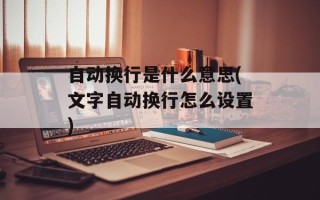 自动换行是什么意思(文字自动换行怎么设置)