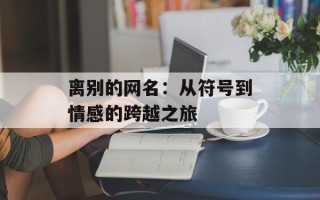 离别的网名：从符号到情感的跨越之旅