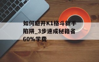 如何避开K1格斗新手陷阱_3步速成秘籍省60%学费