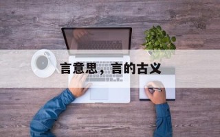 言意思，言的古义