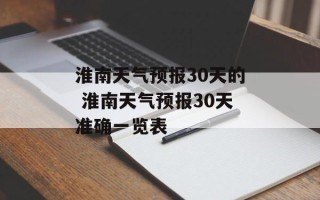 淮南天气预报30天的 淮南天气预报30天准确一览表