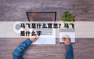 马飞是什么意思？马飞是什么字