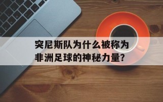 突尼斯队为什么被称为非洲足球的神秘力量？