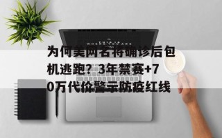 为何美网名将确诊后包机逃跑？3年禁赛+70万代价警示防疫红线