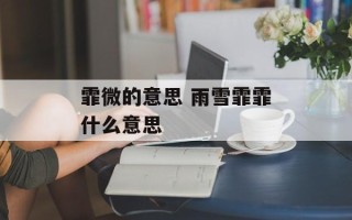 霏微的意思 雨雪霏霏什么意思